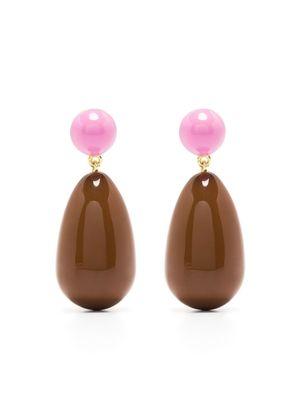 Eshvi boucles d'oreilles pendantes - Marron
