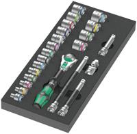 Wera 9721 Schuimrubberen inzetstuk met 8000 B Zyklop ratel 3/8" Set 1, 23-delig - 05150111001