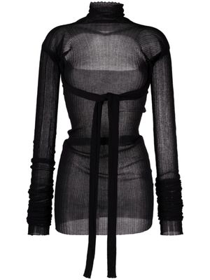 QUIRA pull nervuré à dos-nu - Noir