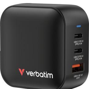 Verbatim GaN Charger 70W Universeel Zwart AC Snel opladen Binnen