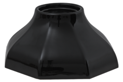 Plafondarmatuur/wandarmatuur opbouw Cana ceramic zwart E27 fitting Perluci