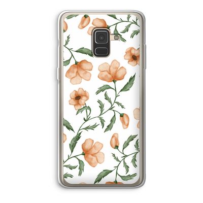 Peachy flowers: Samsung Galaxy A8 (2018) Transparant Hoesje
