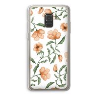 Peachy flowers: Samsung Galaxy A8 (2018) Transparant Hoesje