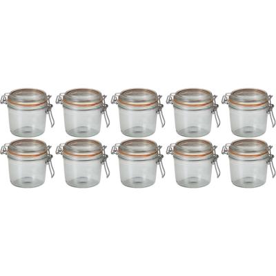 Voorraad/weckpot - 10x - transparant - glas - 10 x 8,5 cm - 350 ml - Le Parfait