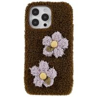 Fluffy Flower Serie iPhone 14 Pro TPU Case - Bruin - thumbnail