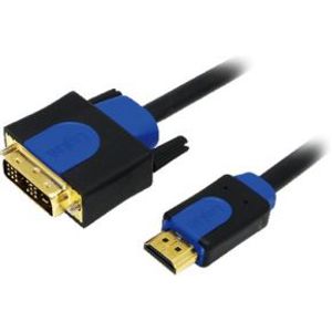 LogiLink CHB3105 video kabel adapter 5 m HDMI DVI-D Zwart, Blauw