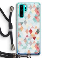 Gekleurde driehoekjes pastel: Huawei P30 Pro Transparant Hoesje met koord