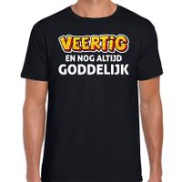 Verjaardag cadeau t-shirt 40 jaar - veertig en goddelijk zwart voor heren 2XL  -