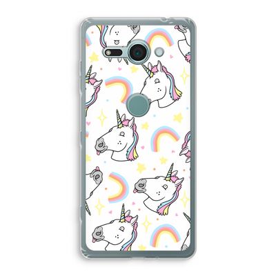Rainbow Unicorn: Sony Xperia XZ2 Compact Transparant Hoesje
