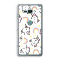 Rainbow Unicorn: Sony Xperia XZ2 Compact Transparant Hoesje - thumbnail