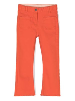 Stella McCartney Kids jean droit à patch logo - Orange