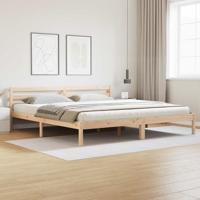 Bedframe met hoofdeinde Bruin 210 x 180 cm Massief grenenhout