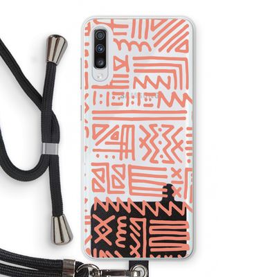 Marrakech Pink: Samsung Galaxy A70 Transparant Hoesje met koord