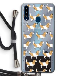 Doggy: Samsung Galaxy A20s Transparant Hoesje met koord