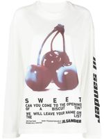 Jil Sander t-shirt imprimé à manches longues - Blanc - thumbnail