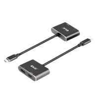 Club 3D MST hub USB3.2 Gen2 Type-C(DP Alt-Mode) to DisplayPort + HDMI 4K60Hz M/F hub - thumbnail