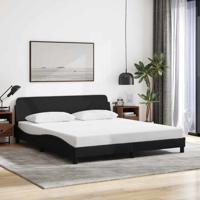 Bedframe "Dover" stof zwart 180x200 cm