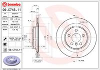 Remschijf COATED DISC LINE BREMBO, Remschijftype: Binnen geventileerd, u.a. für BMW, Mini