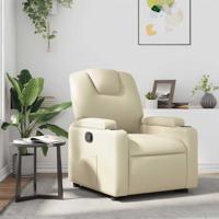 Fauteuil verstelbaar kunstleer crèmekleurig