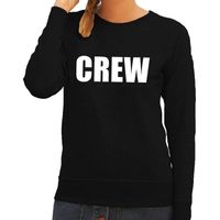 Crew tekst sweater / trui zwart voor dames - thumbnail