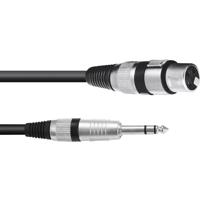 Omnitronic 30225195 XLR Adapterkabel [1x XLR-stekker 3-polig - 1x Jackplug male 6,3 mm (stereo)] 0.90 m Zwart