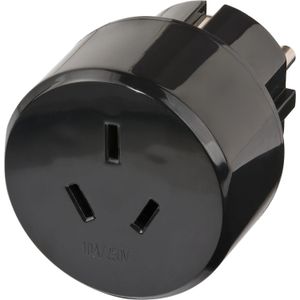 Brennenstuhl Travel Adapter Australia, China/earthed netvoeding & inverter Zwart