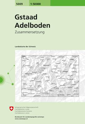 Wandelkaart - Topografische kaart 5009 Gstaad - Adelboden | Swisstopo