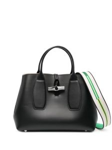 Longchamp sac cabas Roseau médium en cuir - Noir