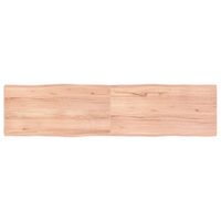 Tafelblad natuurlijke rand 160x40x4 cm eikenhout lichtbruin - thumbnail