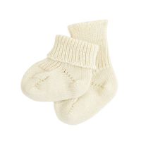 Sokjes voor pasgeborenen van bio-scheerwol, natuur Maat: Eén maat (L 8 cm)