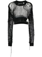 Maison MIHARA YASUHIRO pull crop en maille corde - Noir - thumbnail