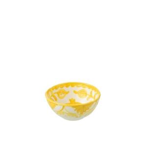 J-Line Bowl Granada High Ceramic White|Yellow Small