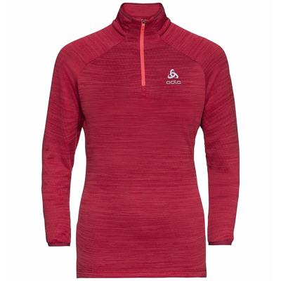 Odlo Run Easy Warm (zip) Millennium Element hardloopshirt lange mouw rood dames