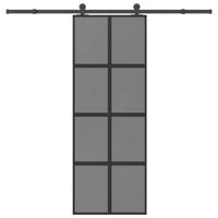 VidaXL Schuifdeur met beslag 76x205 cm gehard glas en aluminium