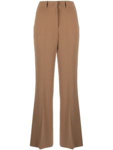 Alberto Biani pantalon en crêpe à taille haute - Marron