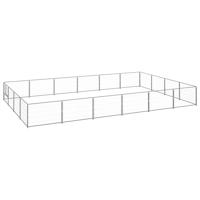 Hondenkennel 24 m² staal zilverkleurig