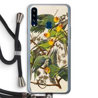 Carolinaparkiet: Samsung Galaxy A20s Transparant Hoesje met koord