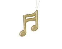 Kersthanger muzieknoot dubbel foam glitter licht goud 15 cm Kersthanger muzieknoot dubbel foam glitter licht goud 15 cm