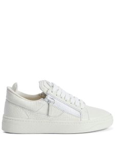 Giuseppe Zanotti baskets à effet embossé - Blanc