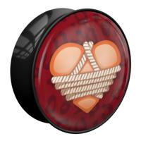 Double Flared Plug met Heart "Erotica" Design Acryl Tunnels & Plugs - thumbnail