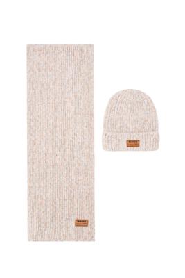 NoNo winter sjaal + muts set meisjes - beige - Raya - gebreid