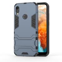 Schokbestendige PC + TPU Case voor Huawei Y6 (2019) met houder (marineblauw)
