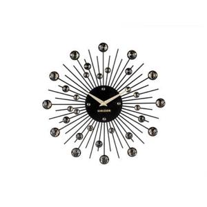 Karlsson - Wandklok Sunburst - Kristal - Zwart - Medium - Ø30cm