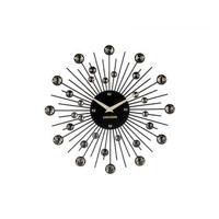 Karlsson - Wandklok Sunburst - Kristal - Zwart - Medium - Ø30cm