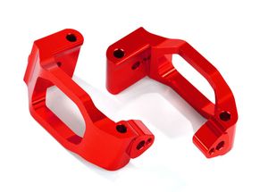 Caster blocks (c-hubs), 6061-T6 aluminum (red-anodized), left & right/ 4x22mm pin (4)/ 3x6mm BCS (4)/ retainers (4) (TRX-8932R)