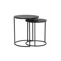 Light & Living Bijzettafel 'Rengo' Set van 2 stuks, kleur Zwart Nikkel