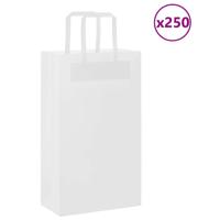VidaXL Papieren zakken 250 st met hengsels 21x11x36 cm wit