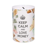 Spaarpot blik euro biljetten - keep calm - 10 x 15 cm Spaarpot blik euro biljetten - keep calm - 10 x 15 cm