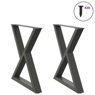Eettafelpoten 2 st 80x(72-73,3) cm staal antraciet
