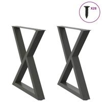 Eettafelpoten 2 st 80x(72-73,3) cm staal antraciet